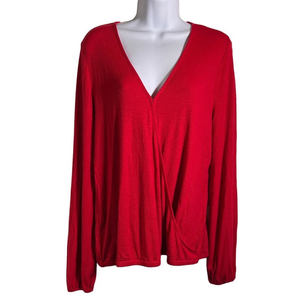 INC International Concepts Long Sleeve Wrap Front -NWT